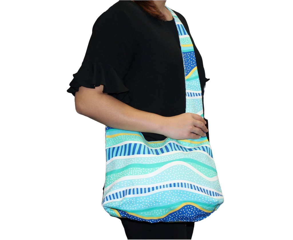 BAG CROSS BODY ABORIGINAL DESIGN -GUDHU GODJARA (RAINBOW REEF) - JEDESS HUDSON