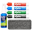 Expo Whiteboard Marker Starter Set – Chisel Tip (4 Markers + Accessories)