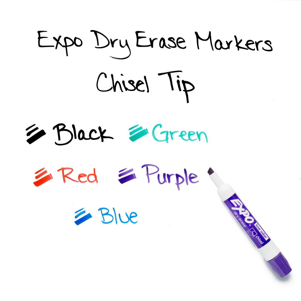 Expo Whiteboard Markers Chisel Tip – Assorted Colours (36 Pack)