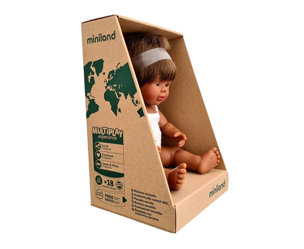 MINILAND DOLL ABORIGINAL &amp; TORRES STRAIT ISLANDER BOY 38CM BOXED 31181