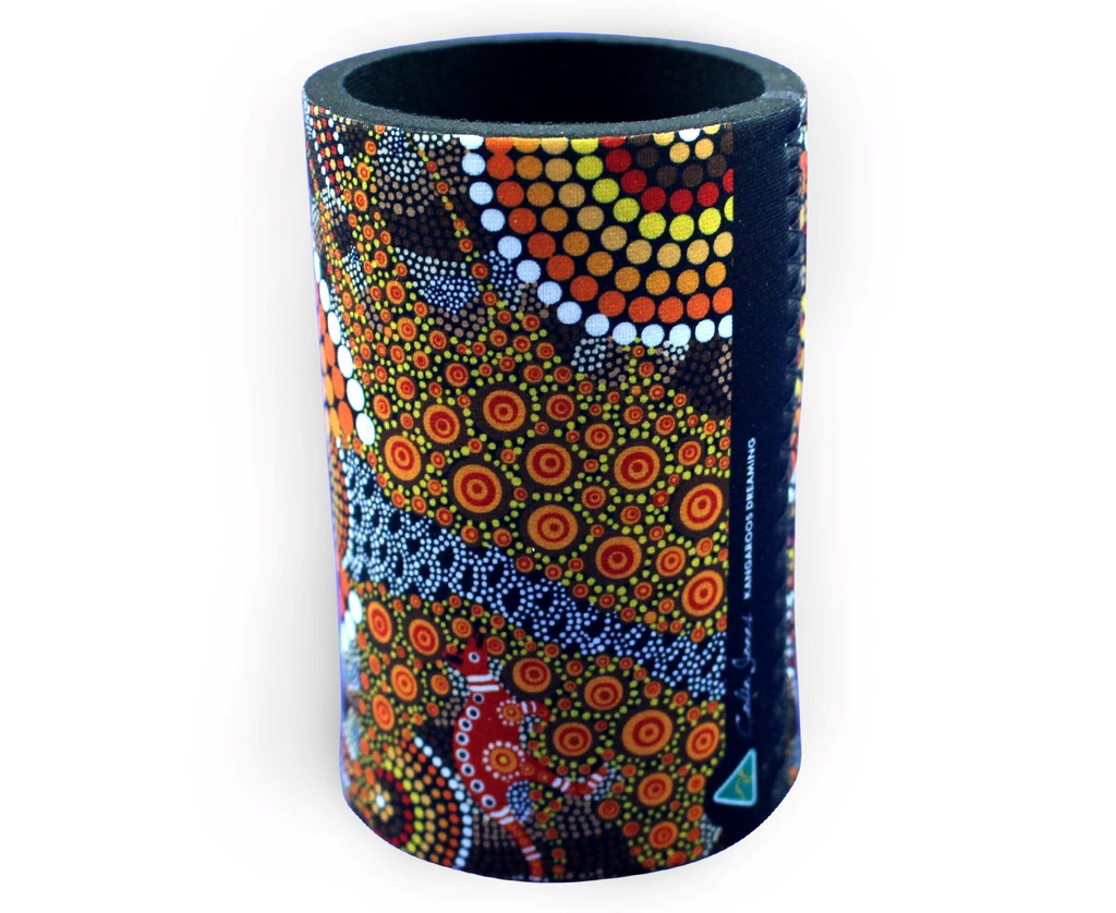 STUBBY COOLER X2 ABORIGINAL DESIGN - COLOURS OF THE LAND DESIGN - COLIN JONES