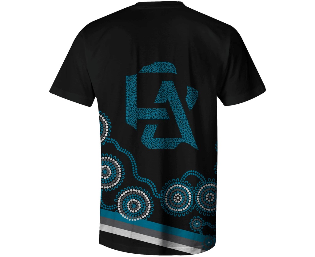 PORT ADELAIDE POWER AFL FOOTY MENS ADULTS INDIGENOUS TEE