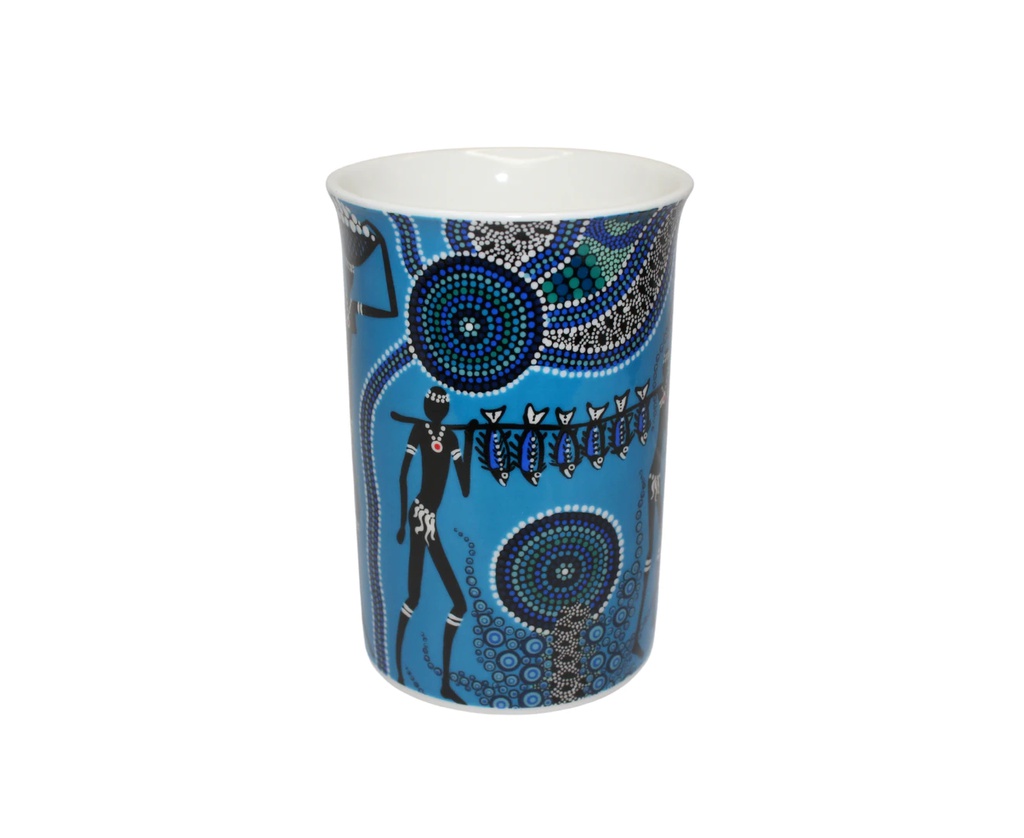 COFFEE MUG ABORIGINAL DESIGN - HUNTERS &amp; GATHERERS REEF DESIGN - COLIN JONES