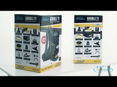Cleanstar – Ghibli T1 Backpack Vacuum Cleaner - Version 3 - Black With Grey Lid (T1v3-B)
