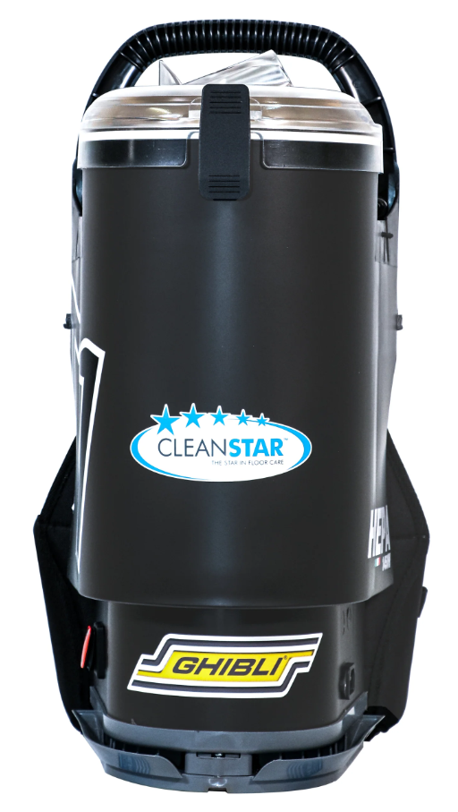 Cleanstar – Ghibli T1 Backpack Vacuum Cleaner - Version 3 - Black With Clear Lid (T1v3-B-Clr)