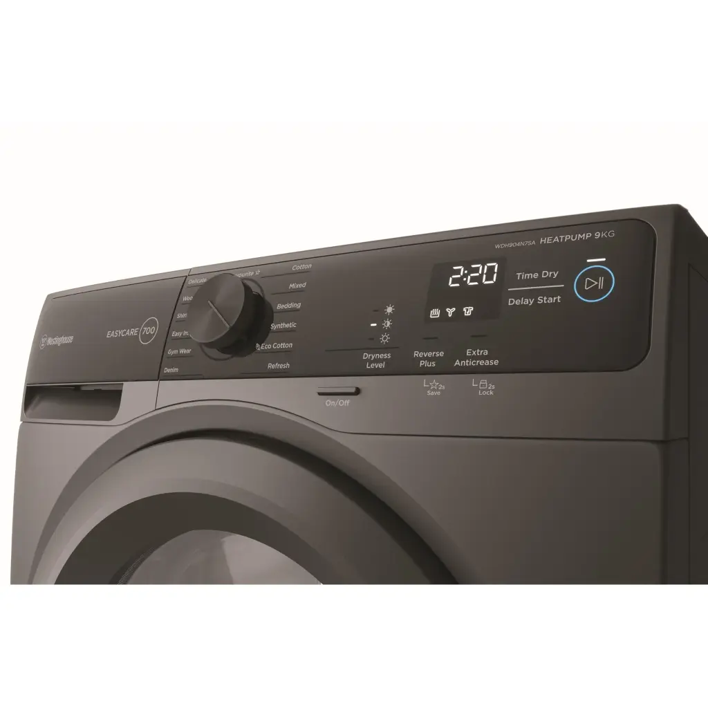 Westinghouse 9kg EasyCare 700 Series Heat Pump Dryer – Metallic Grey (WDH904N7SA)