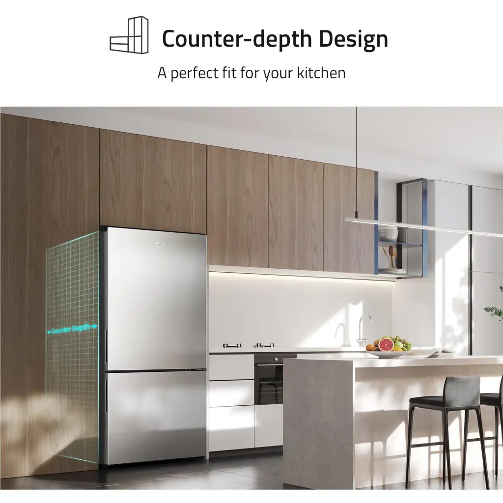 Hisense HRBM503S 503L PureFlat Bottom Mount Fridge (Stainless Steel)