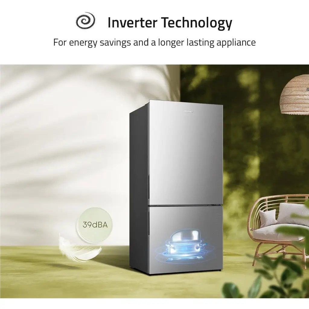 Hisense HRBM503S 503L PureFlat Bottom Mount Fridge (Stainless Steel)