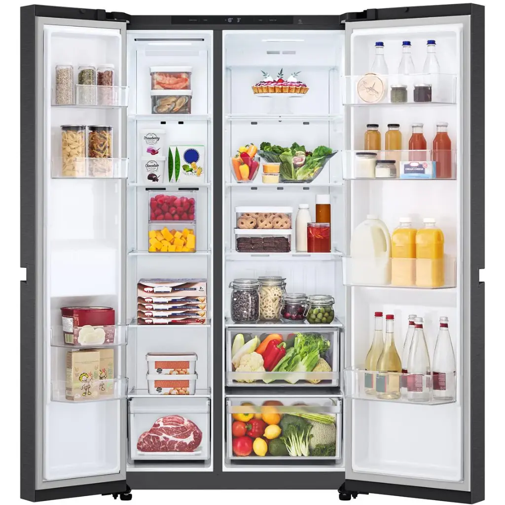 LG GS-B599MBL 664L Flat Door Side-by-Side Fridge (Matte Black)