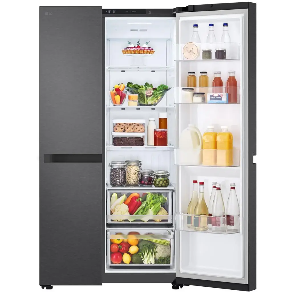 LG GS-B599MBL 664L Flat Door Side-by-Side Fridge (Matte Black)