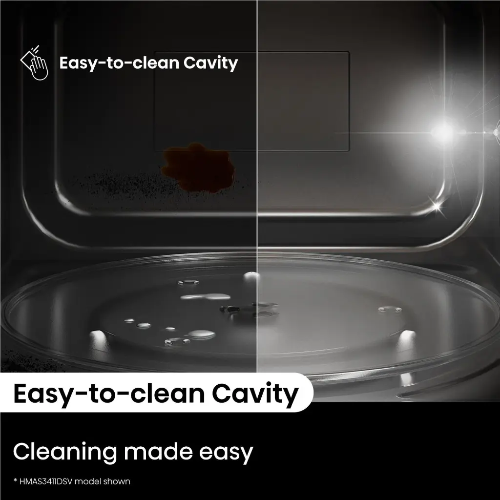 Hisense HMAS3411BMV 34 L 1100 W Smart Inverter Microwave Oven (Black Mirror)