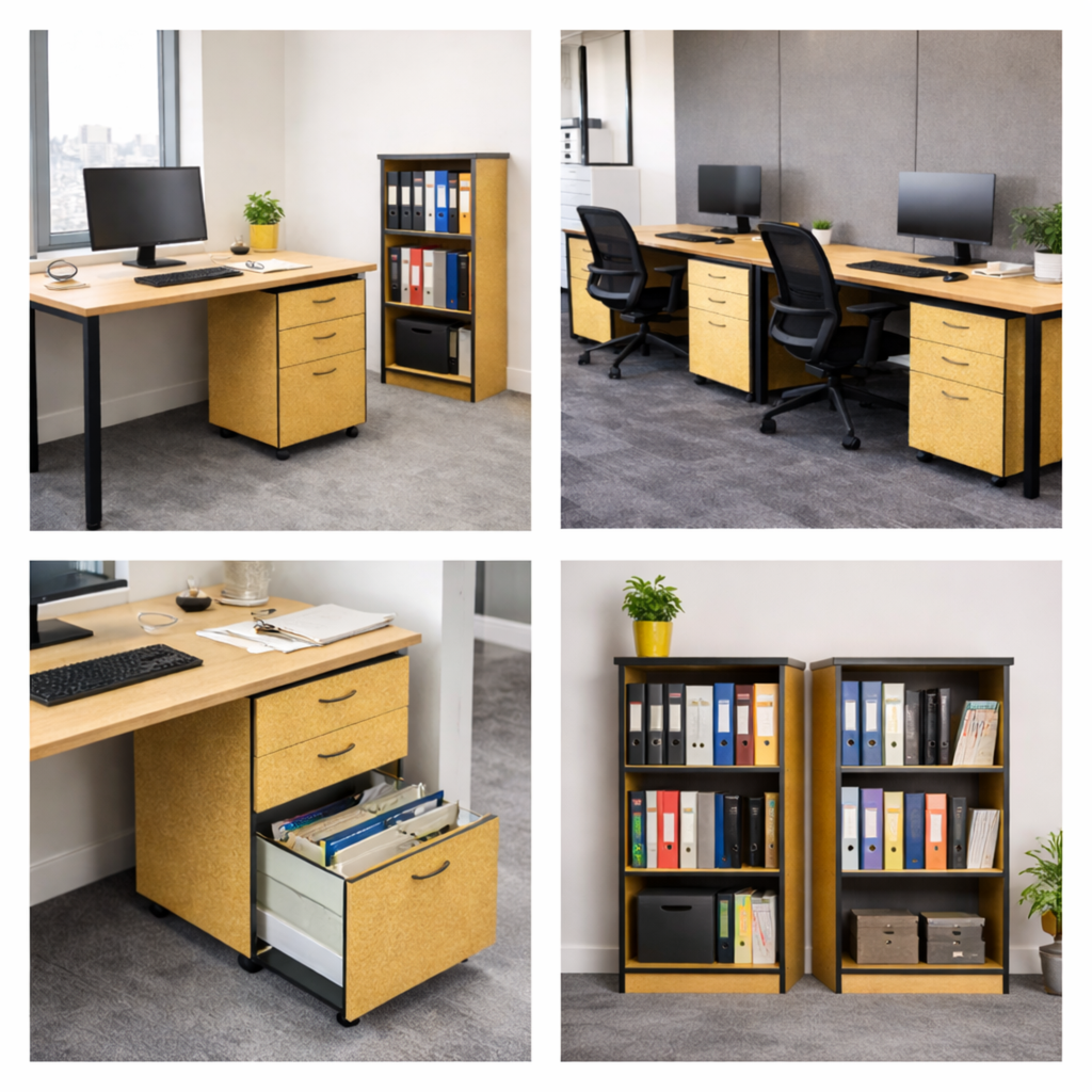 Freestanding Bookcase (Hemp Board + Black ABS Edge) 900H x 900L x 350D