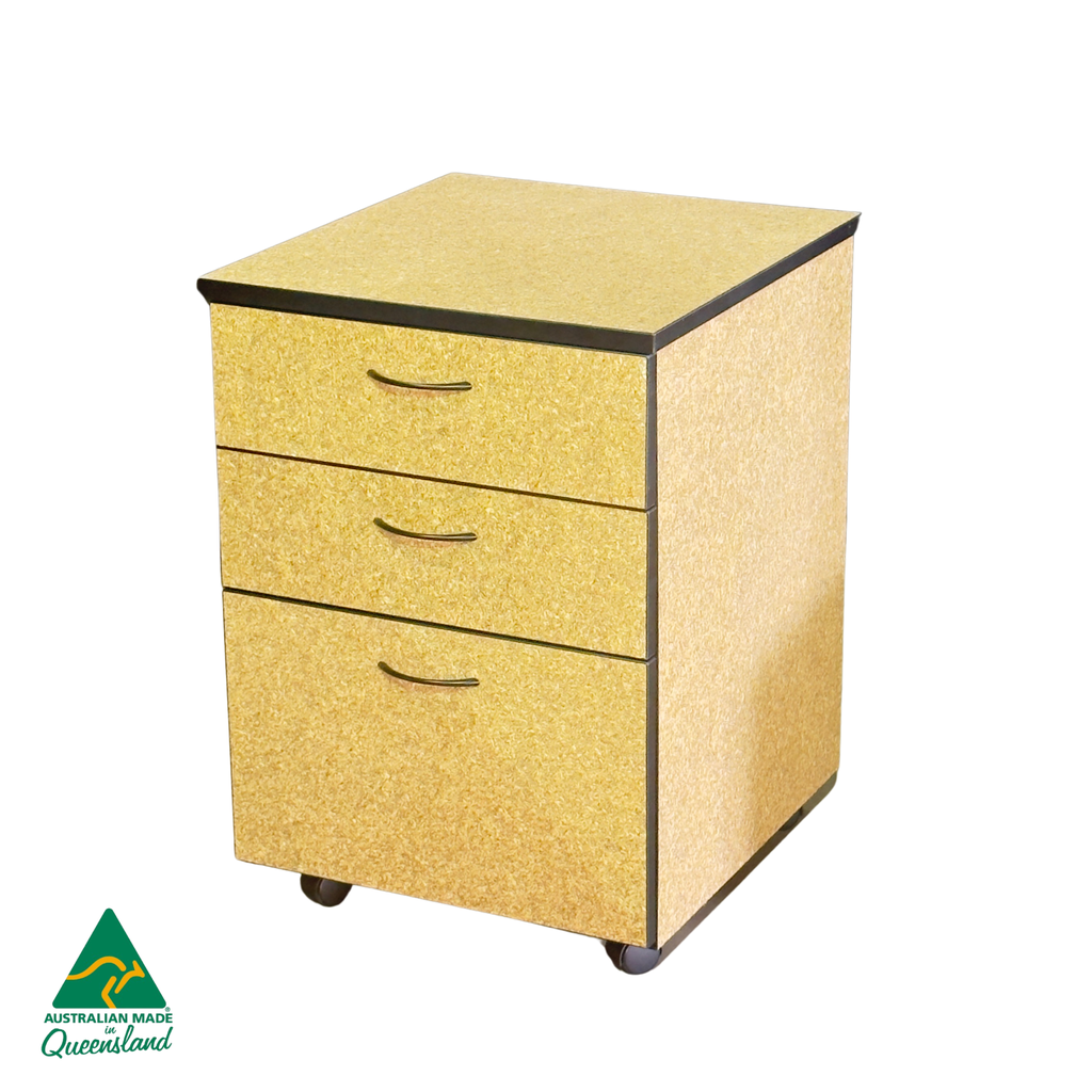 HulkBoard 3-Drawer Pedestal (Black ABS Edge)