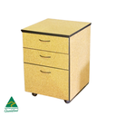 HulkBoard 3-Drawer Pedestal (Black ABS Edge)