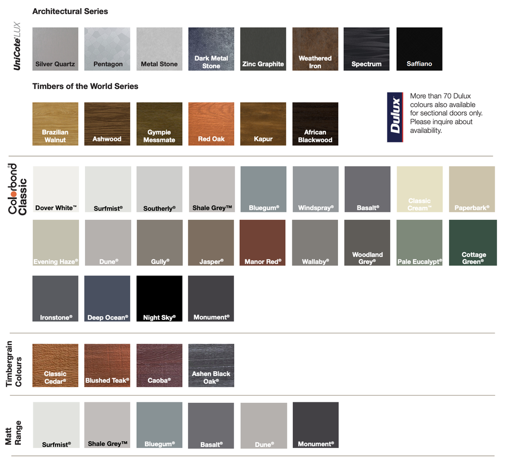 Steel-Line Colorbond Sectional Garage Door
