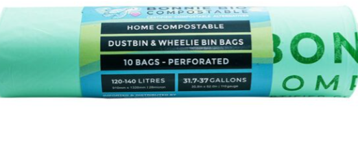 Cleanstar - Bonnie Bio 120-140l Compostable Garbage & Wheelie Bin Bags – Roll Of 10