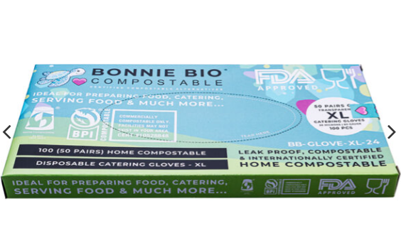 Cleanstar - Xl Size Compostable Disposable Gloves – 100 Gloves Per Box (24 Boxes) 1200 Pairs