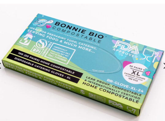 Cleanstar - Xl Size Compostable Disposable Gloves – 100 Gloves Per Box (24 Boxes) 1200 Pairs