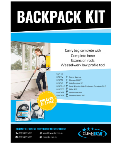 Cleanstar - Backpack Kit (Hose, Rods And Floor Tool Kit (Bpkit) - Bpkit-3lug