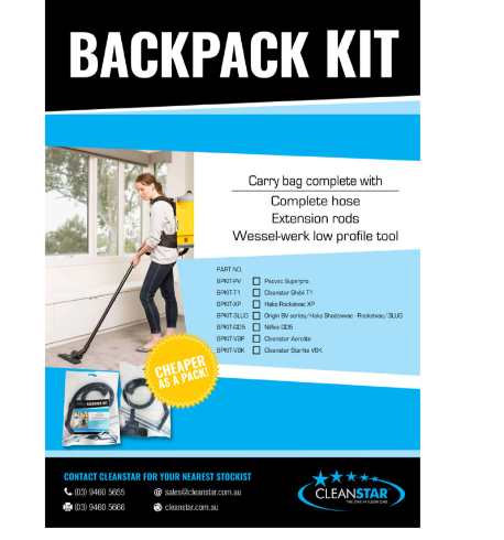 Cleanstar - Backpack Kit (Hose, Rods And Floor Tool Kit (Bpkit) - Bpkit-Pv
