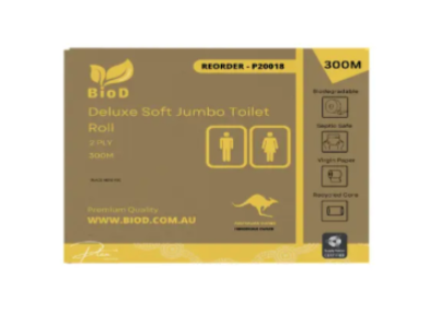 (Indigenous Owned) Biod-Deluxe Jumbo Toilet Rolls 300m X 8