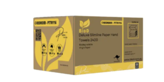 (Indigenous Owned) Biod -Deluxe Slimline Paper Hand Towel 150x16 225l X 225 W 3200