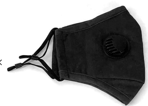 Cleanstar - Cloth Face Mask With Vent And Filter - Black