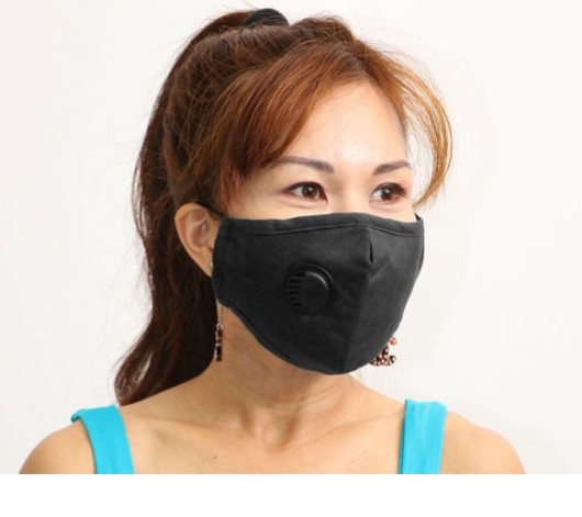 Cleanstar - Cloth Face Mask With Vent And Filter - Black