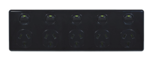 Trader Leopard BIG5 5 Gang Double Pole Switched Power Point – 10A 250V (Kimaka)