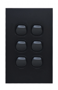 Trader Clouded Leopard 6 Gang Vertical Switch – Matt White (Kimaka)