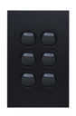 Trader Clouded Leopard 6 Gang Vertical Switch – Matt White (Kimaka)