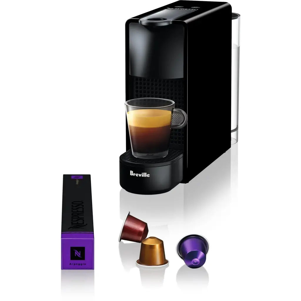 Breville Nespresso Essenza Mini Capsule Coffee Machine Bundle (Black)