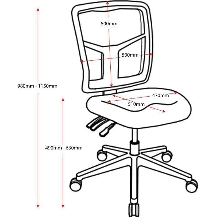 Rapidline Mirae Medium Back Mesh Chair (Black)