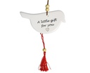 2X CERAMIC HANGING 12CM BIRD INDIGENOUS W/ TASSEL/HANGER ORNAMENT HOME DECOR RED