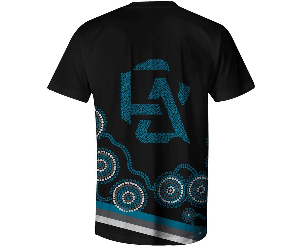 PORT ADELAIDE POWER AFL FOOTY JUNIOR YOUTHS KIDS INDIGENOUS TEE