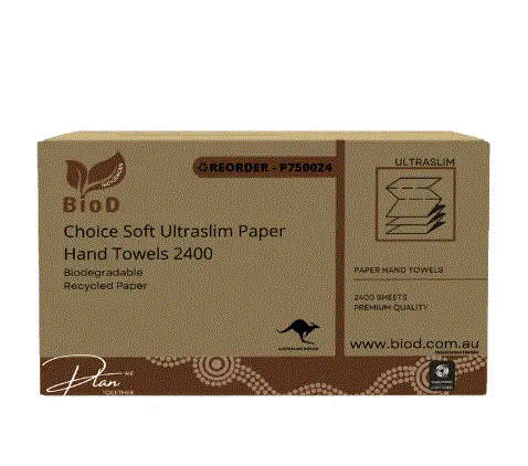 Biod - Choice Soft Ultraslim Paper Hand Towel 150x16 240l X 230w - 2400