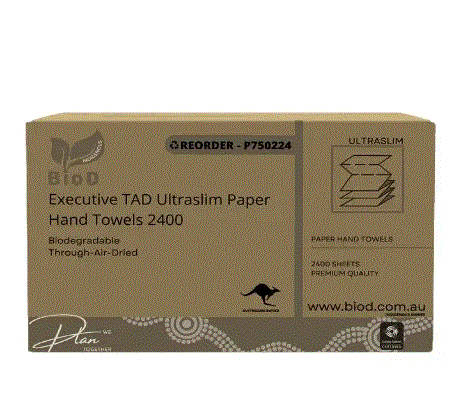 Biod - Executive Ultraslim Paper Hand Towel 150x16 240l X 230w Tad 2400