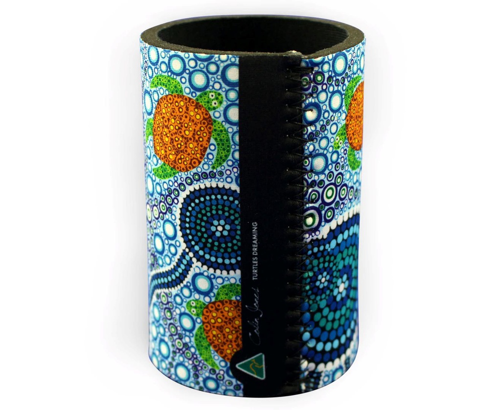 STUBBY COOLER X2 ABORIGINAL DESIGN - COLOURS OF THE REEF DESIGN - COLIN JONES