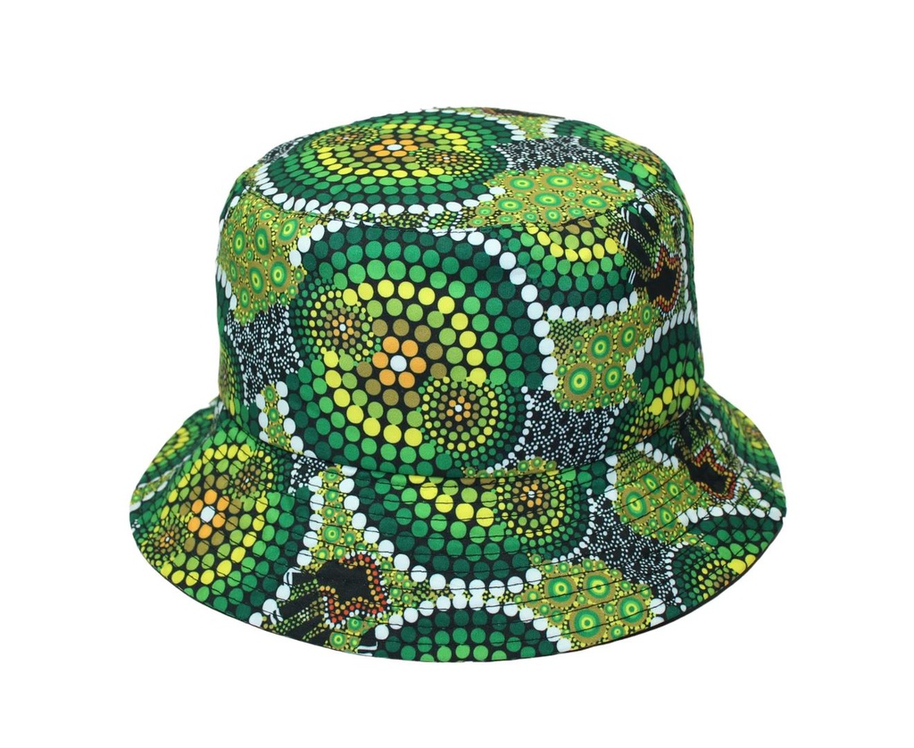 HAT ABORIGINAL DESIGN - COLOURS RAINFOREST DESIGN - COLIN JONES