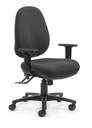 Delta - Manual High Back Ergonomic Office Chair (Black) With Arms