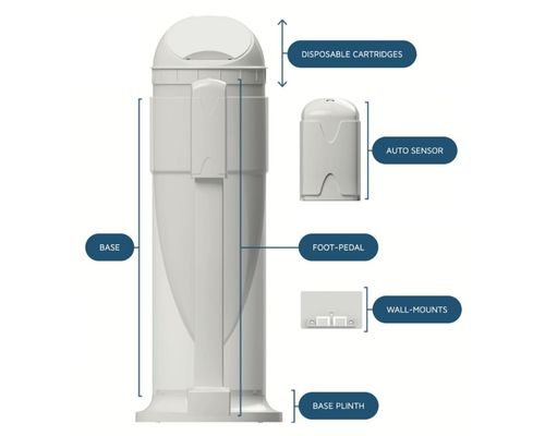 13L MED TERRACYCLIC SANITARY WHITE PLASTIC BIN BASE