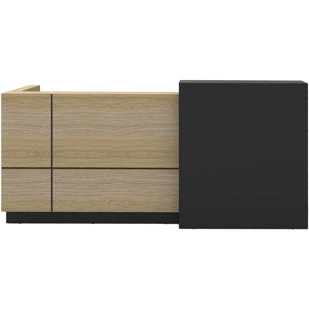 Rapidline Sempre Reception Counter (Natural Oak & Black)
