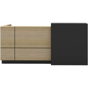 Rapidline Sempre Reception Counter (Natural Oak & Black)