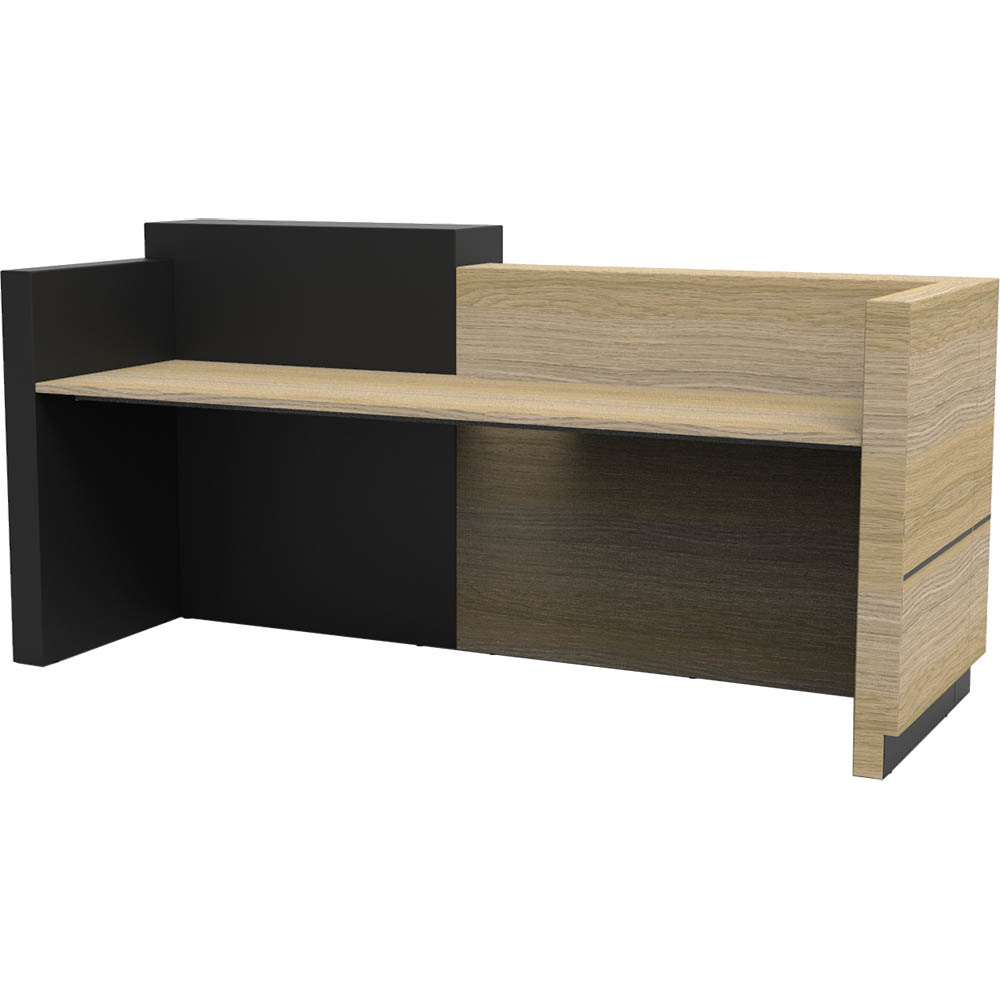 Rapidline Sempre Reception Counter (Natural Oak & Black)