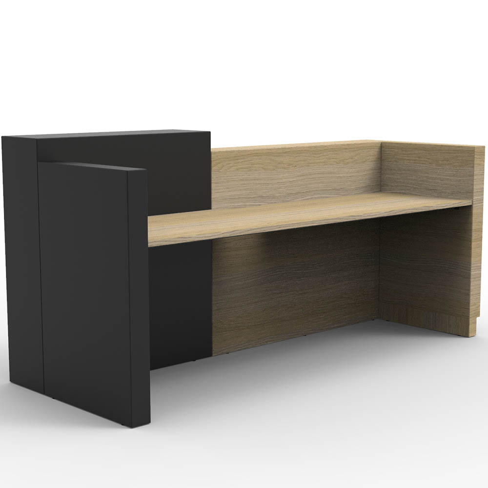 Rapidline Sempre Reception Counter (Natural Oak & Black)