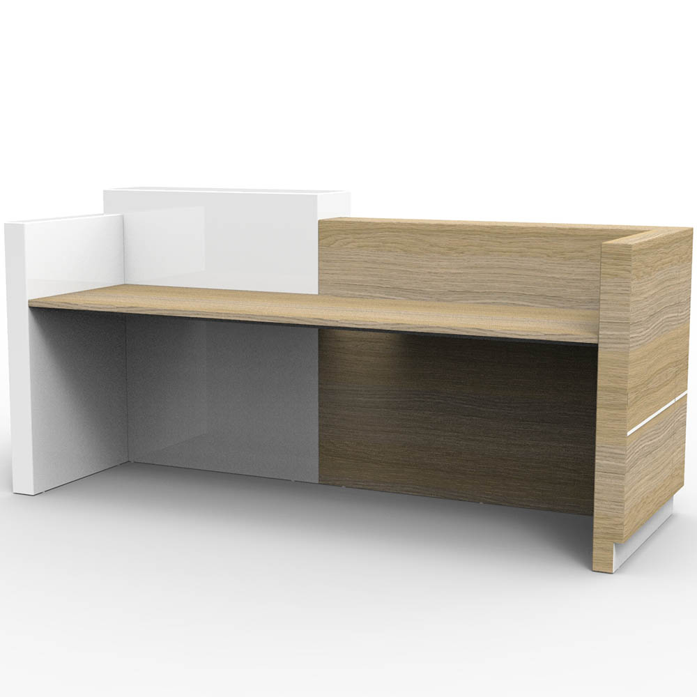 Rapidline Sempre Reception Counter (Natural Oak & Black)