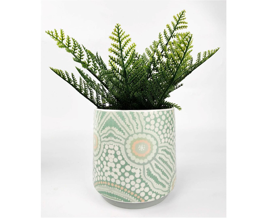 URBAN 13CM ES JOURNEY CERAMIC PLANTER GARDEN DECOR PLANT/FLOWER POT SMALL GREEN