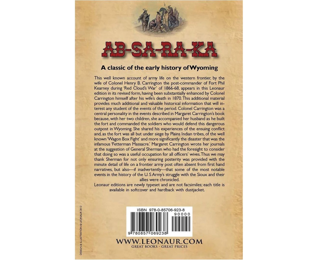 AB-SA-RA-KA OR WYOMING OPENED PAPERBACK BOOK