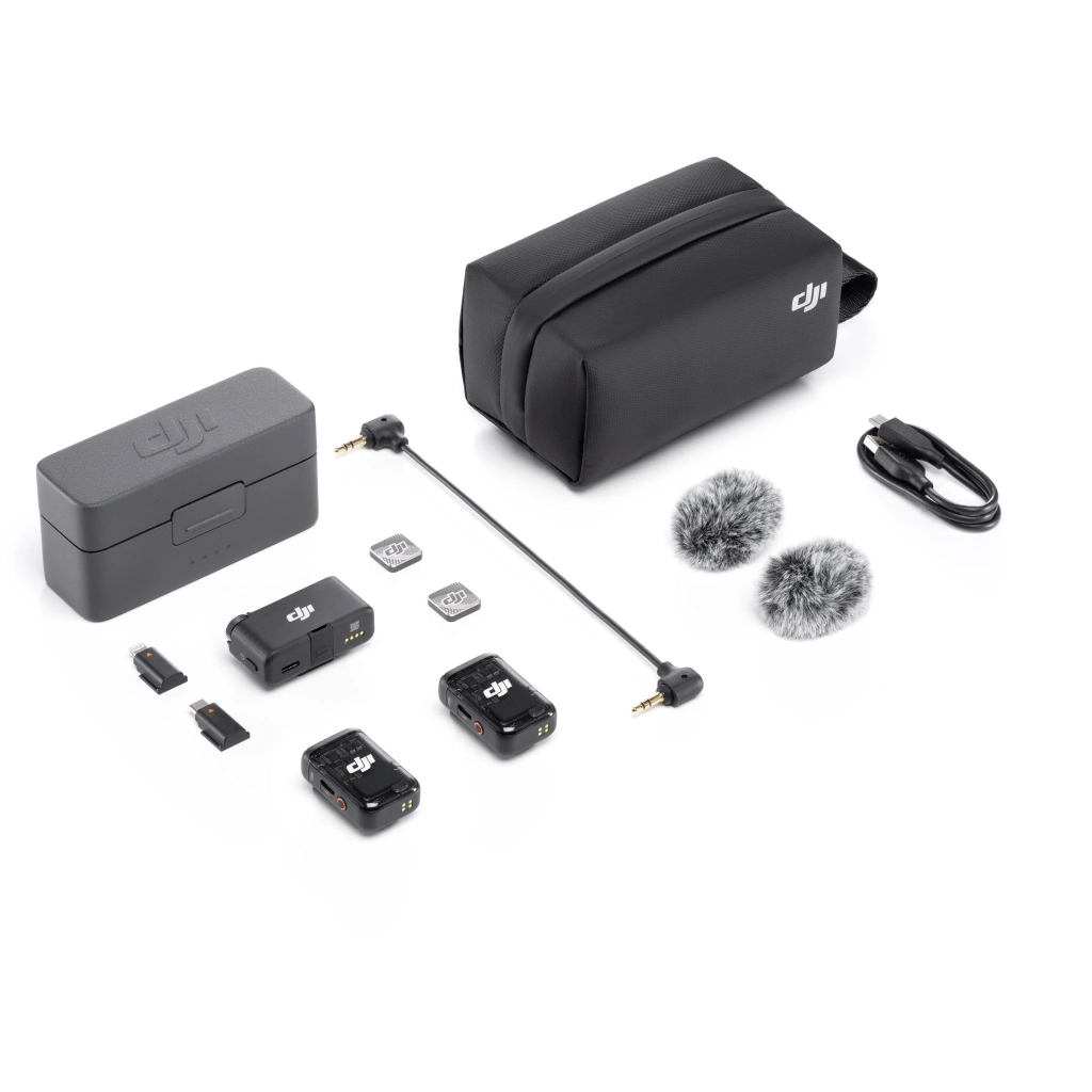 DJI Mic 2 Dual Wireless Microphone Kit – 2 TX + 1 RX with Charging Case