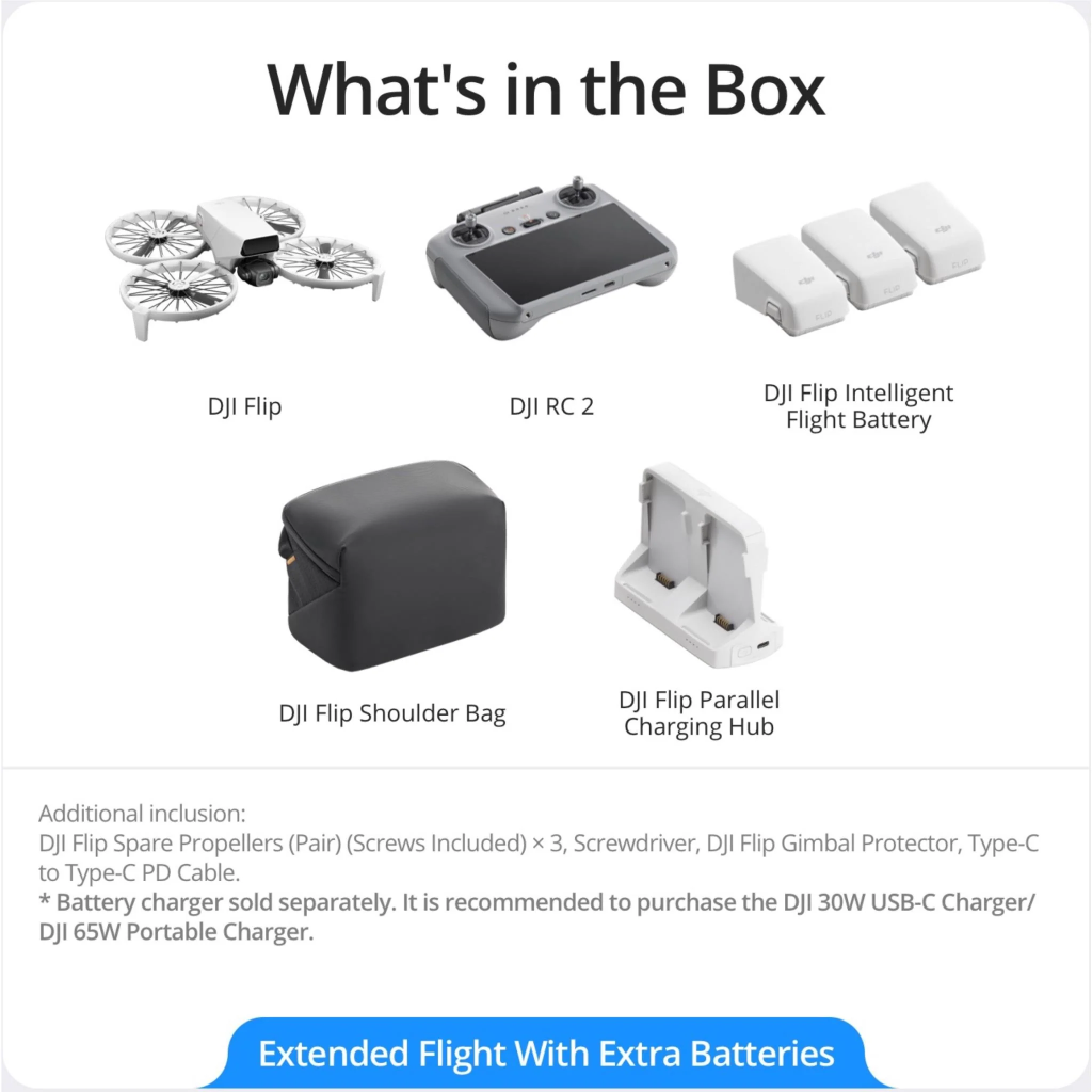 DJI Flip Fly More Combo – Folding Drone with DJI RC 2